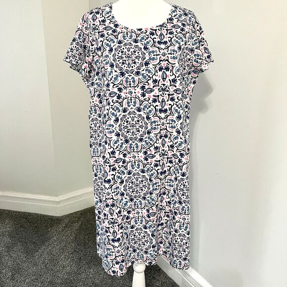 Vineyard Vines Dress Womens Medium Linen Blend Shift Lined Seahorse Sand Dollars - Picture 1 of 10